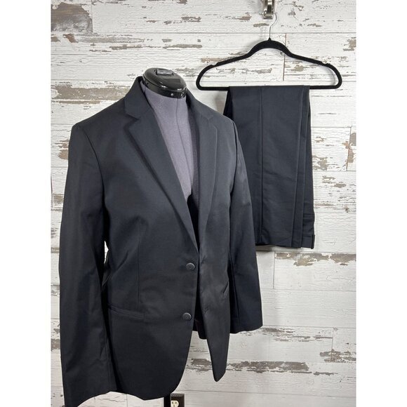 ALFANI Men’s Classic Fit Stretch 2pc Suit Black Size 33W/30L EUC - Picture 1 of 8